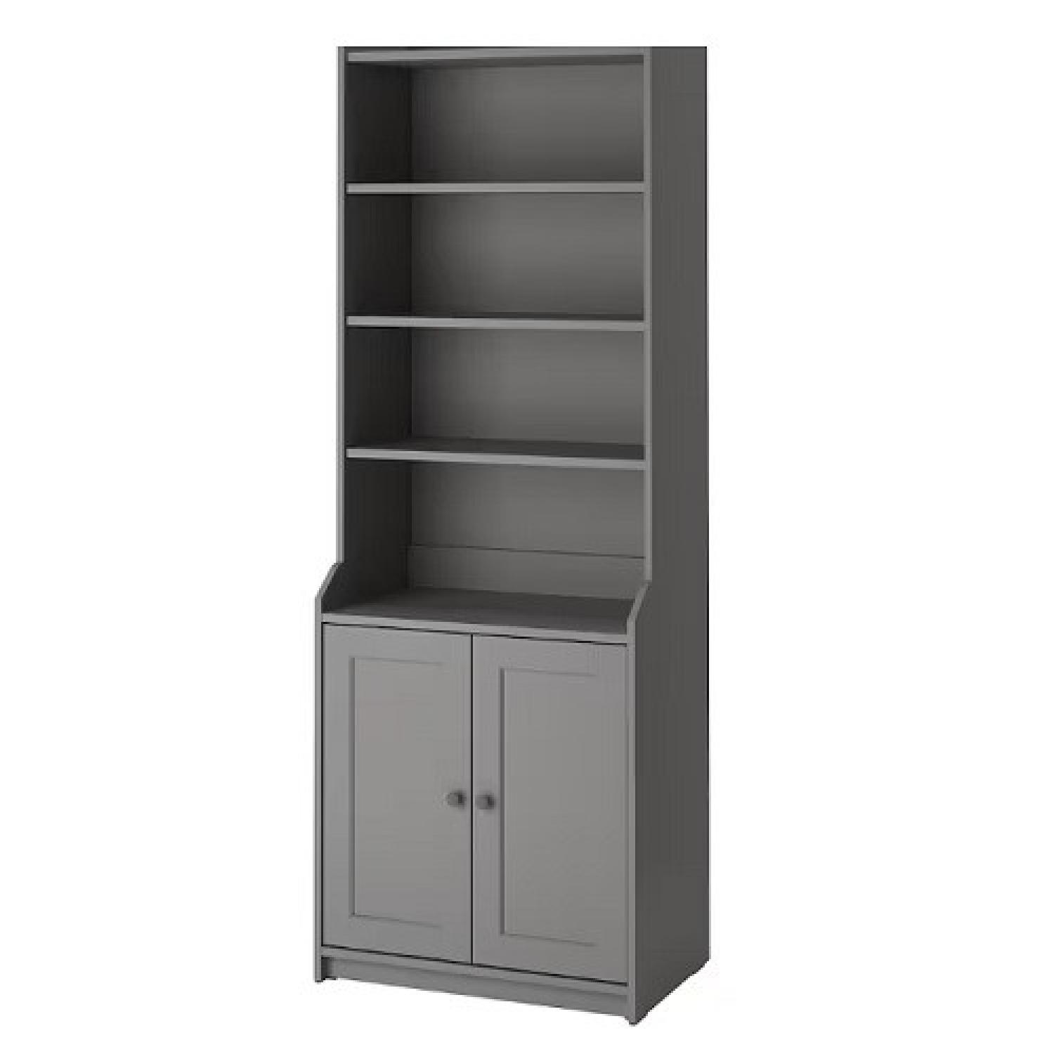 IKEA Hauga High Cabinet with 2 Doors Grey - AptDeco