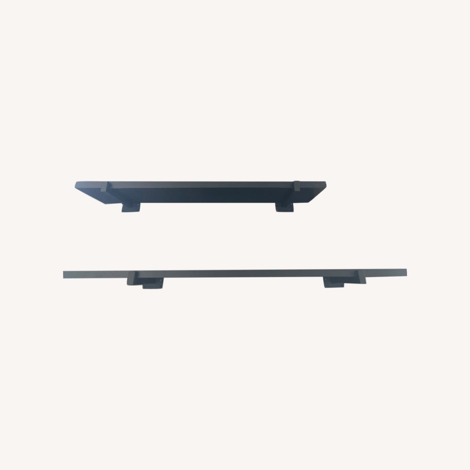 Rejuvenation Black Solid Wood Shelves 3ft and 4ft - image-0