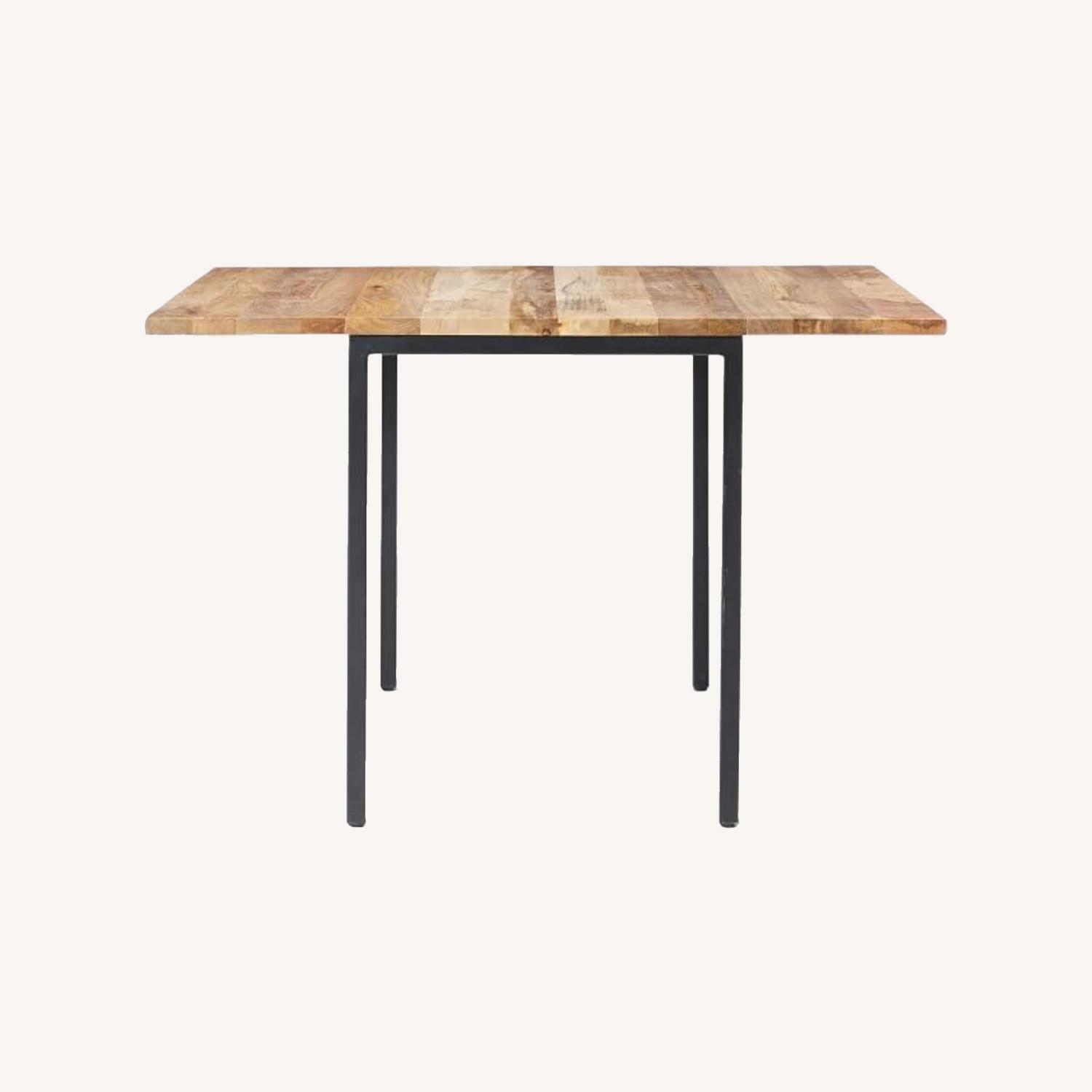 West Elm Box Frame Drop Leaf Expandable Table - image-0