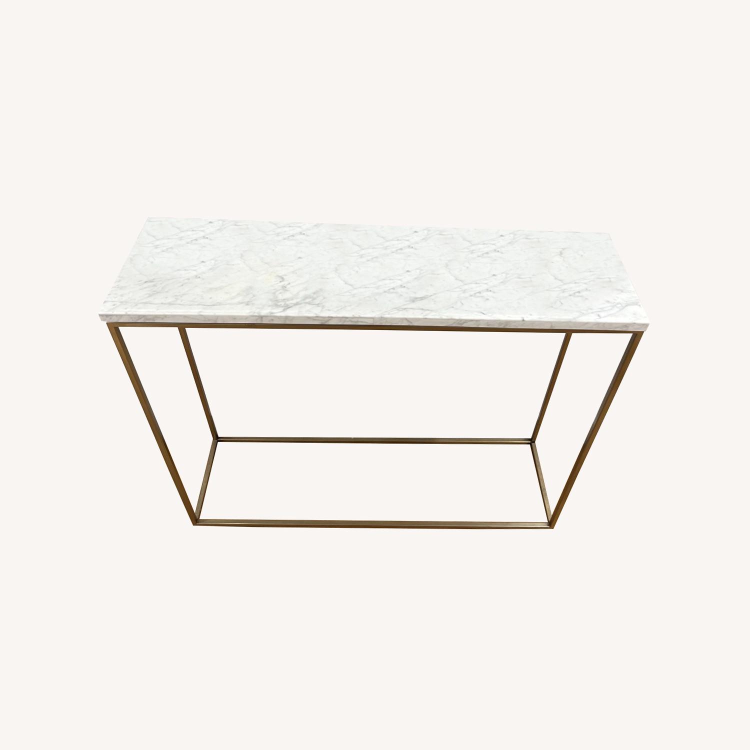 West Elm White Marble Entry Table - image-0