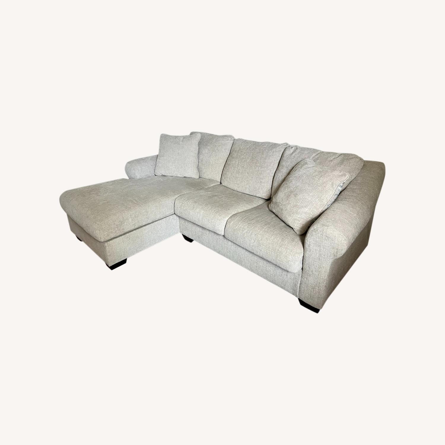 Ashley Linen Left Side Sectional Sofa - image-0