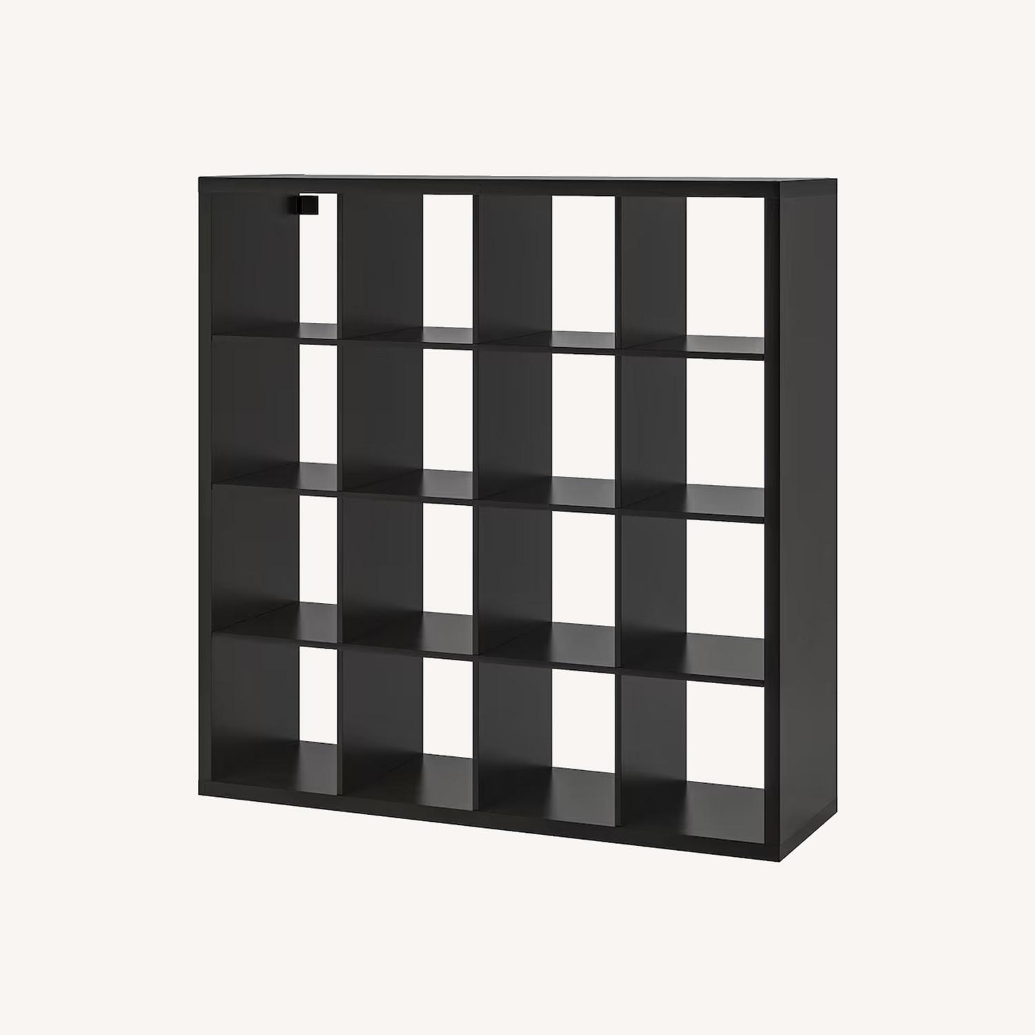 IKEA Kallax 4x4 Shelf Black Brown AptDeco