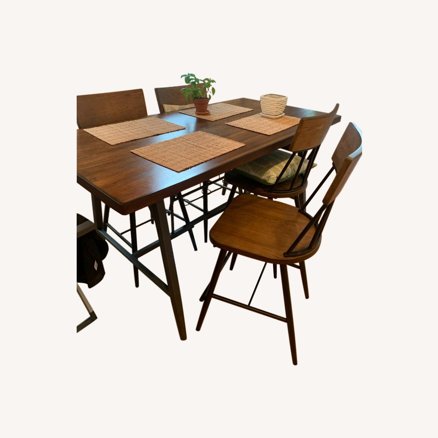 Homelegance Cherry Wood Counter Height Dining Set 5 Pc - image-0