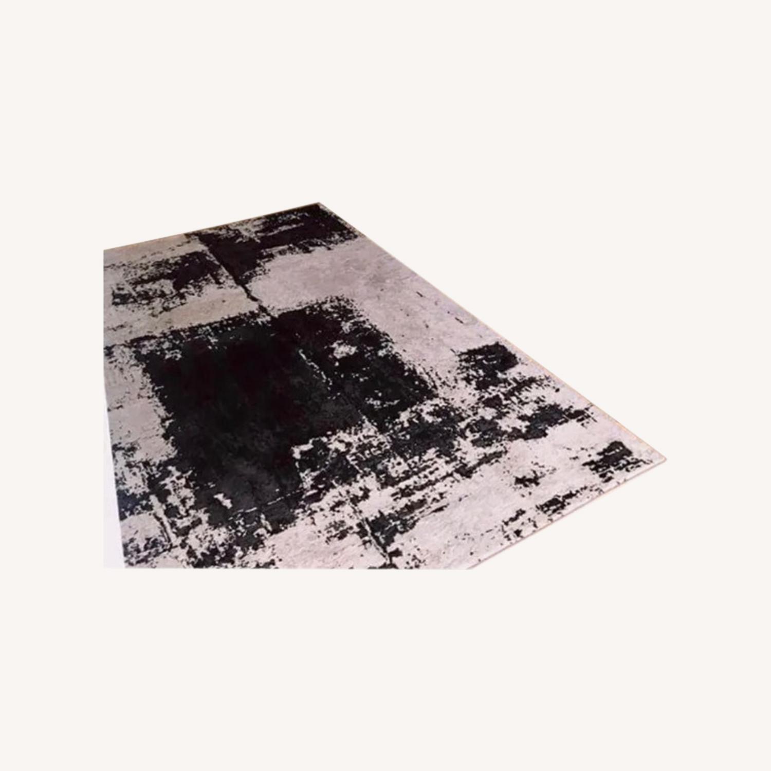 Revival Rugs Designer Black and Gray Rug - AptDeco