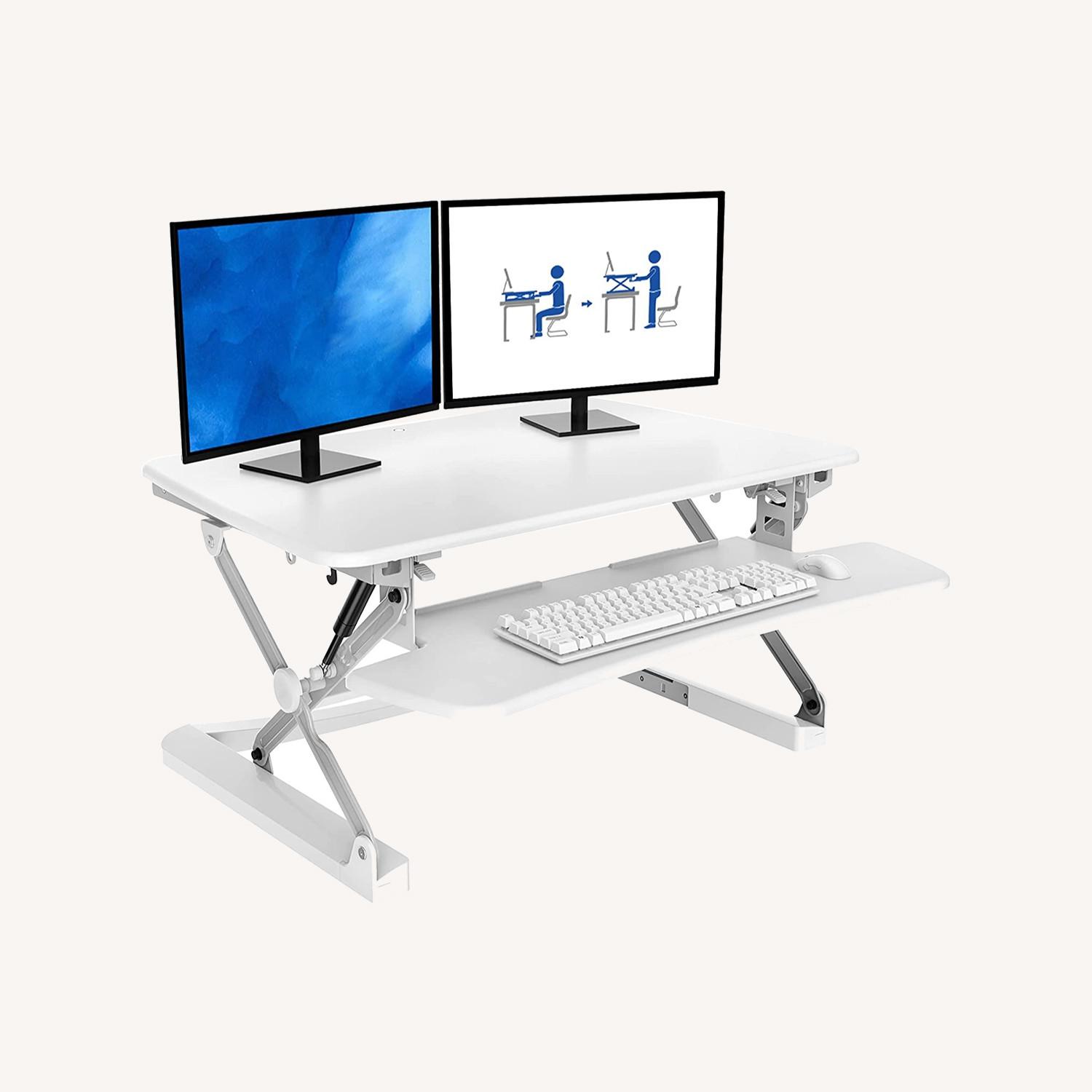 Flexispot 35" Riser Standing Desk Converter White AptDeco