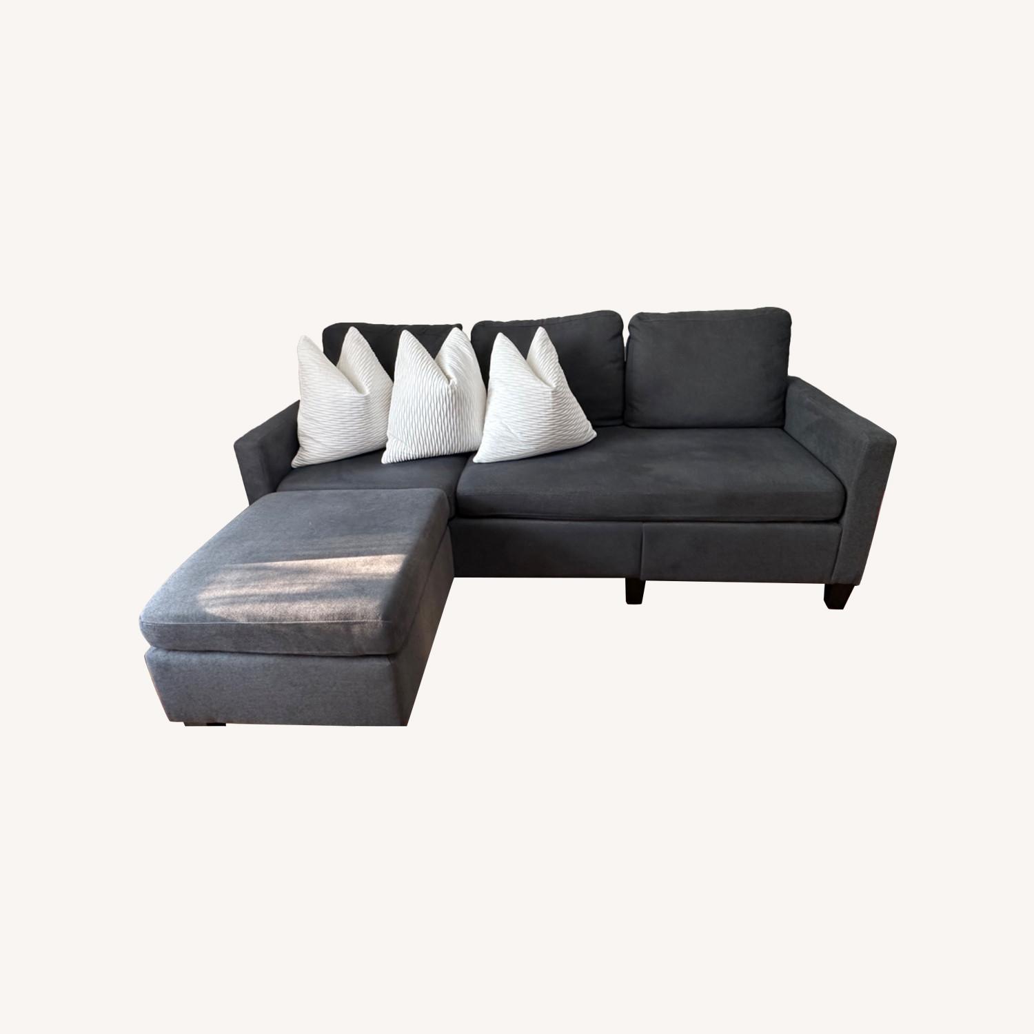 Walmart Grey Sectional Chaise Lounge Sofa - image-0