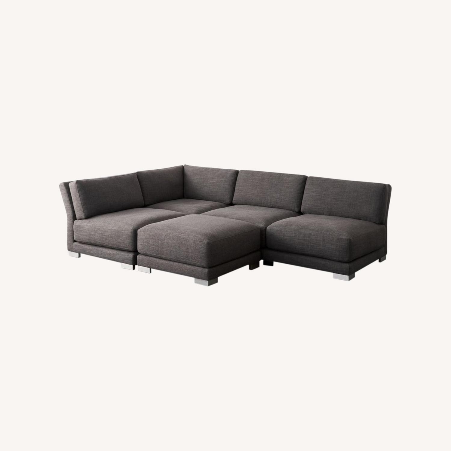 CB2 4 Piece Earth Grey Sectional Sofa - image-0