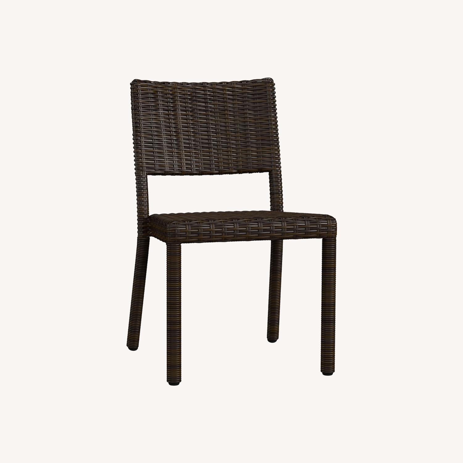 Pottery Barn Torrey Wicker Stackable Dining Chair - image-0