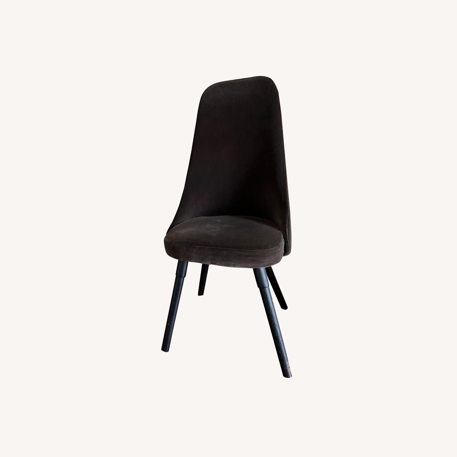 CB2 Velvet Dining Chairs Set of 2 Black - image-0