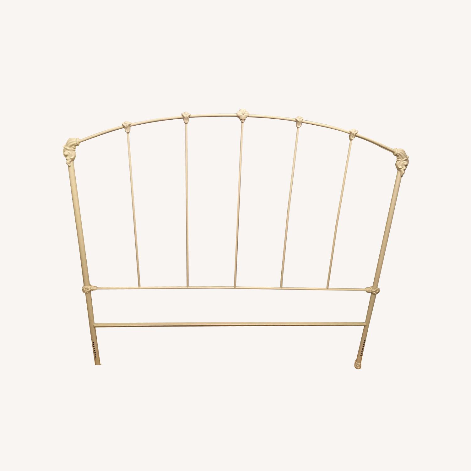 Pottery Barn White Cast Iron Queen Headboard AptDeco