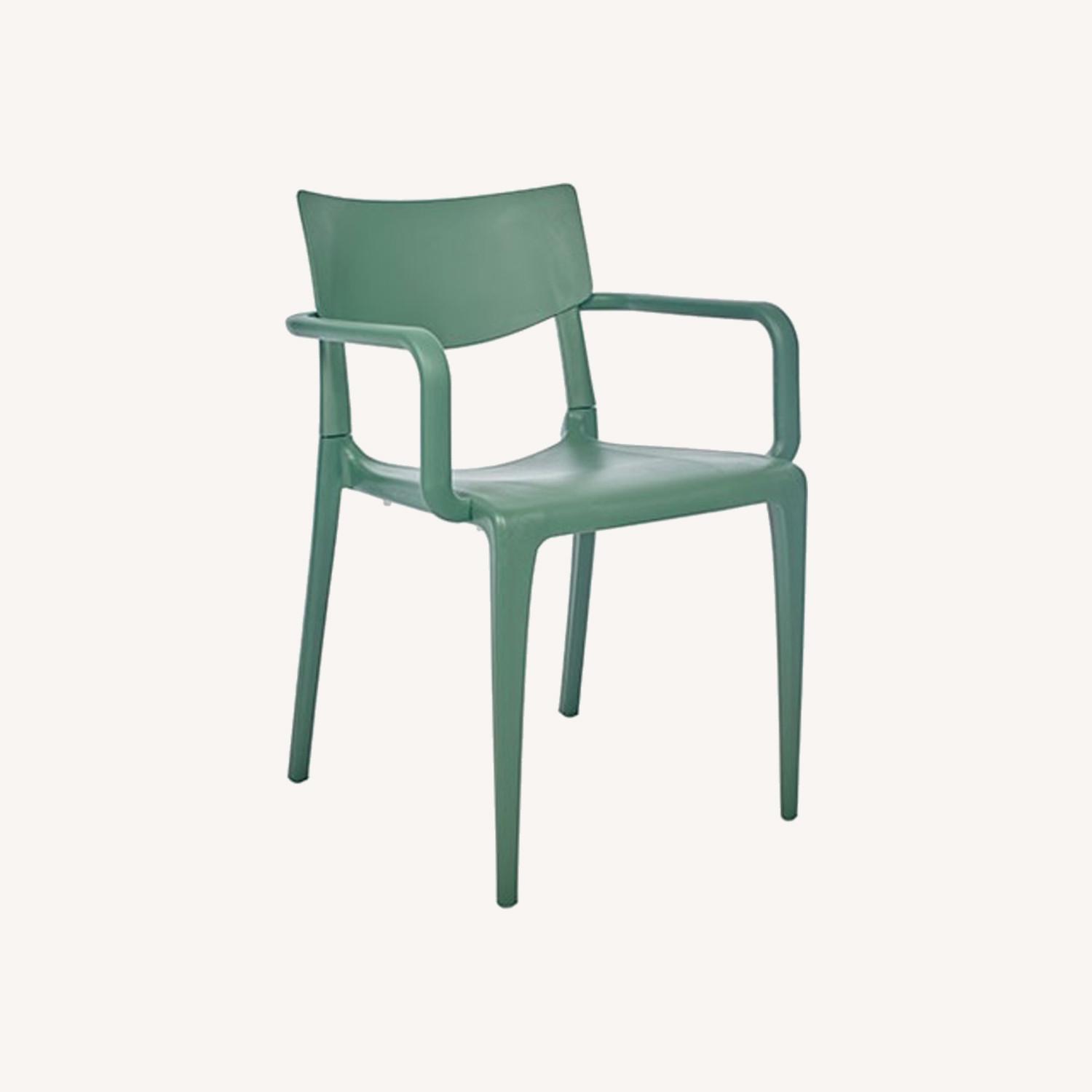 Set of 4 Patio Dining Chairs Green AptDeco