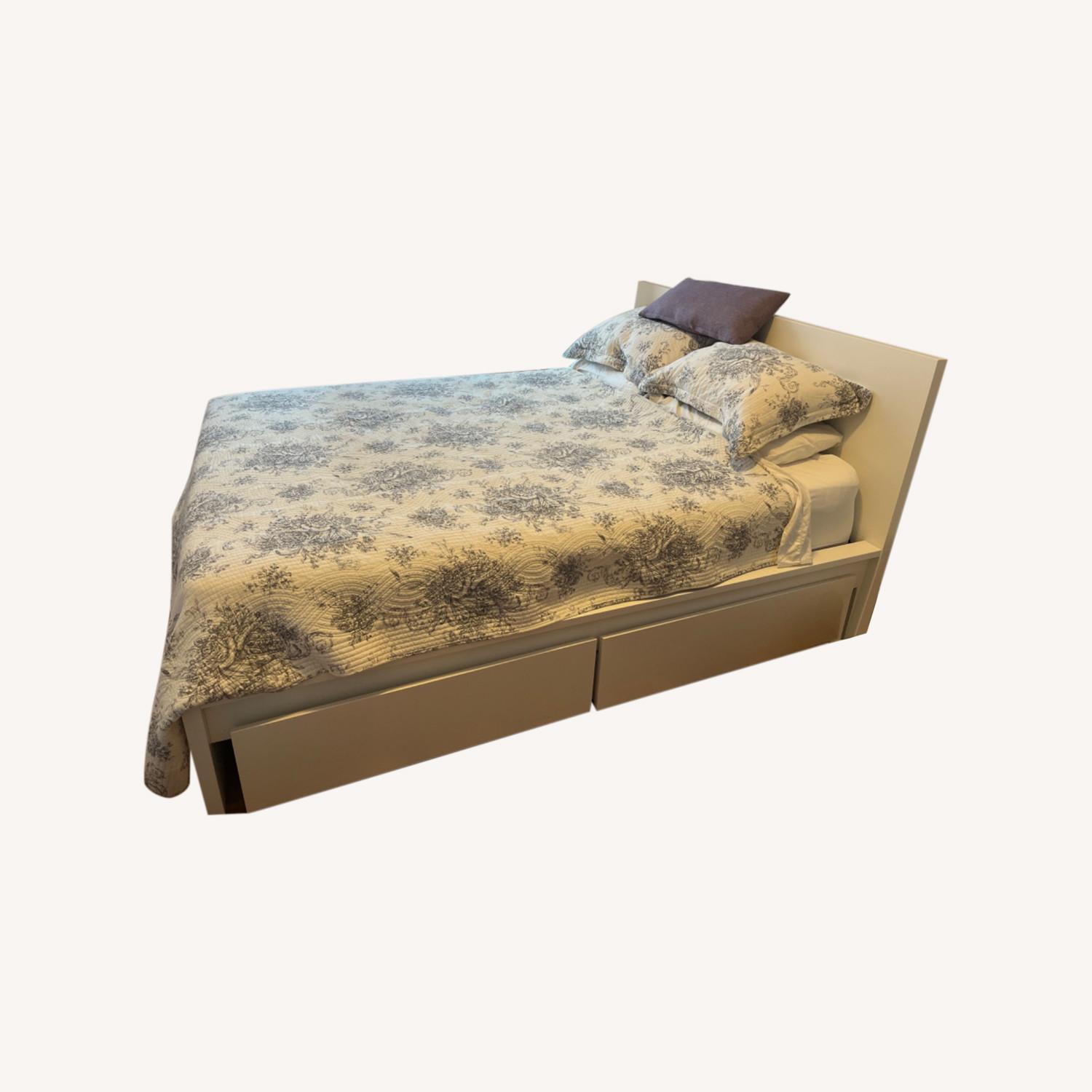 IKEA MALM Queen Bed + Storage Drawers + Slats AptDeco