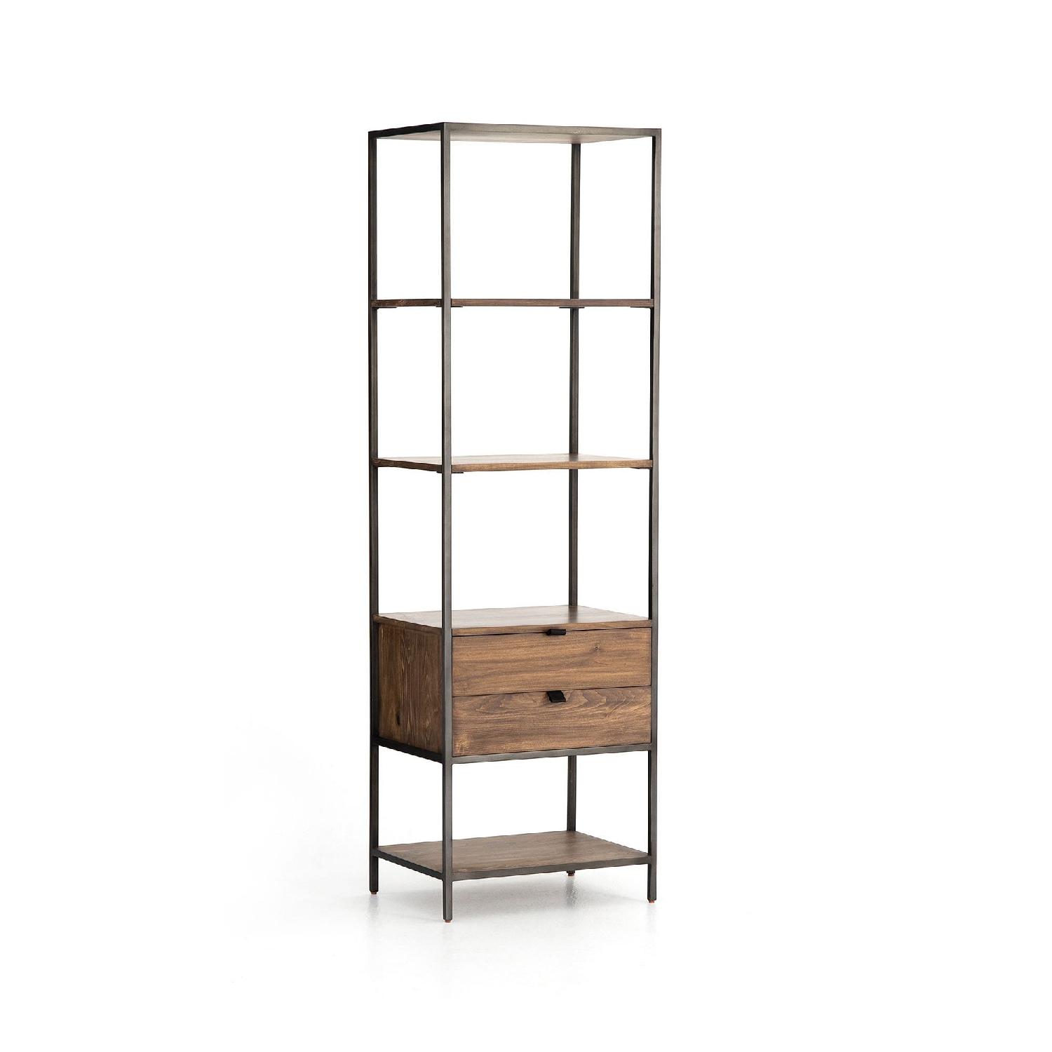 Pottery Barn Graham Open Bookcase with Drawers - image-2
