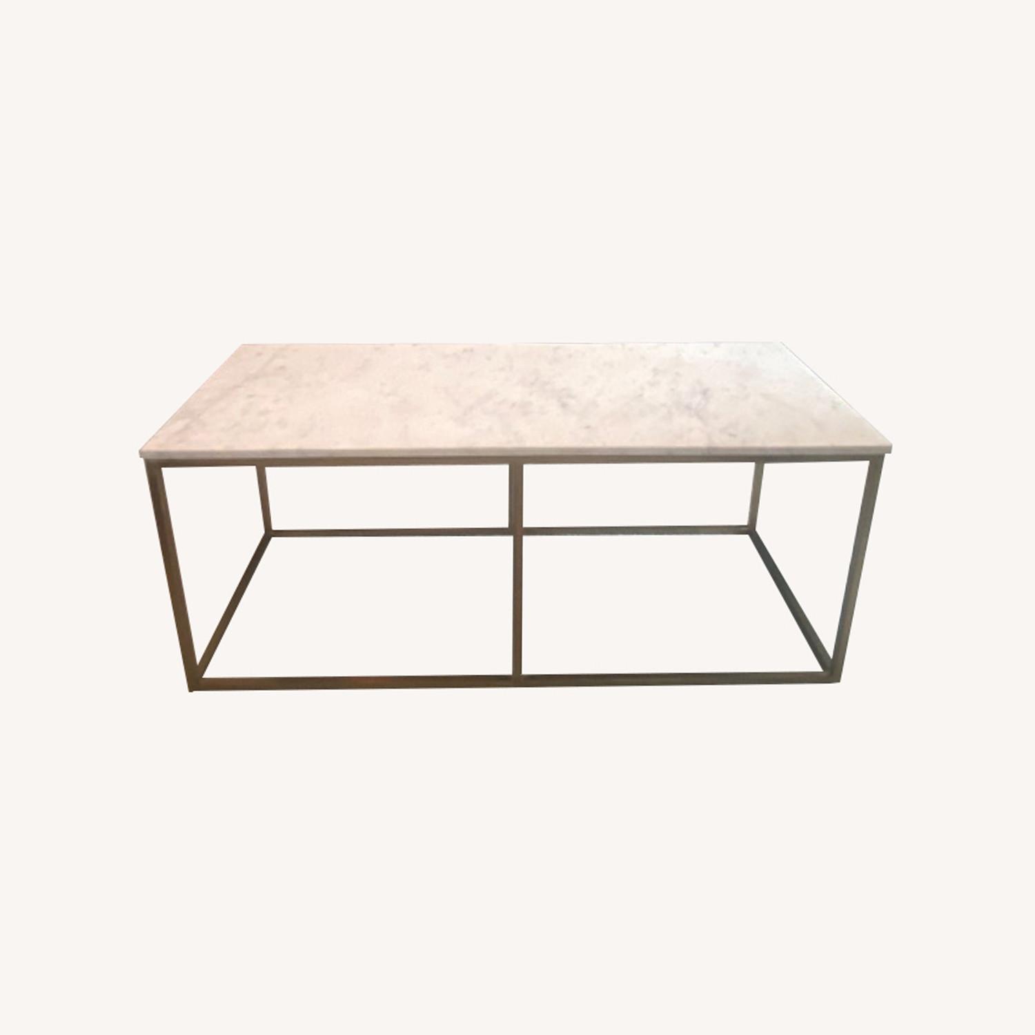 Pottery Barn Marble Rectangular Coffee Table AptDeco