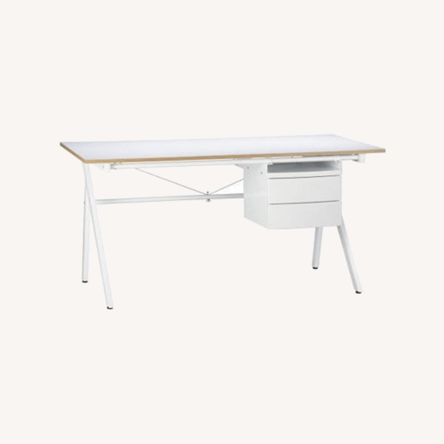 CB2 Graph Desk: Wood and Metal Modern Desk - image-0
