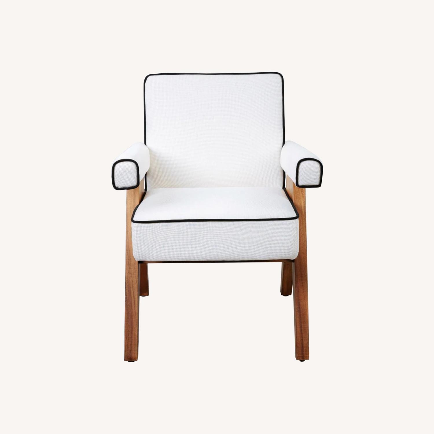 Jeanneret Accent Armchair - Upholstered With Piping - image-0