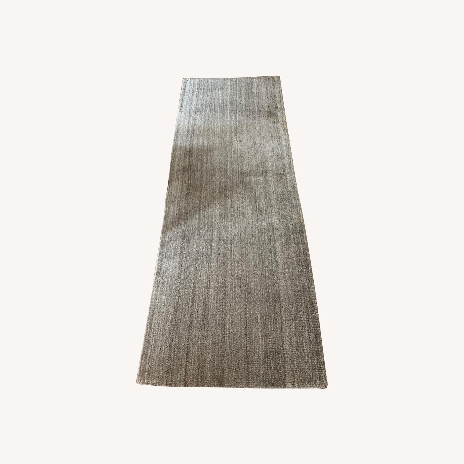 West Elm Hand Loomed Shine Rug - 7x2.5 silver - image-0