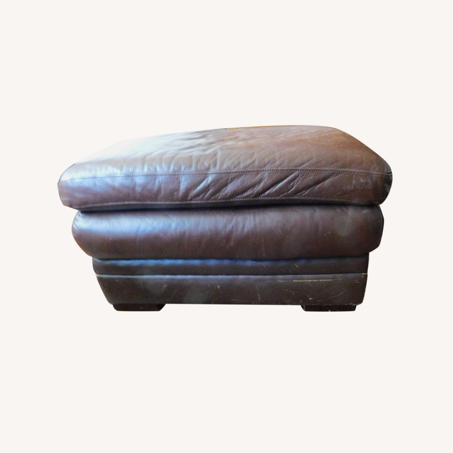 Leather Ottoman - image-0