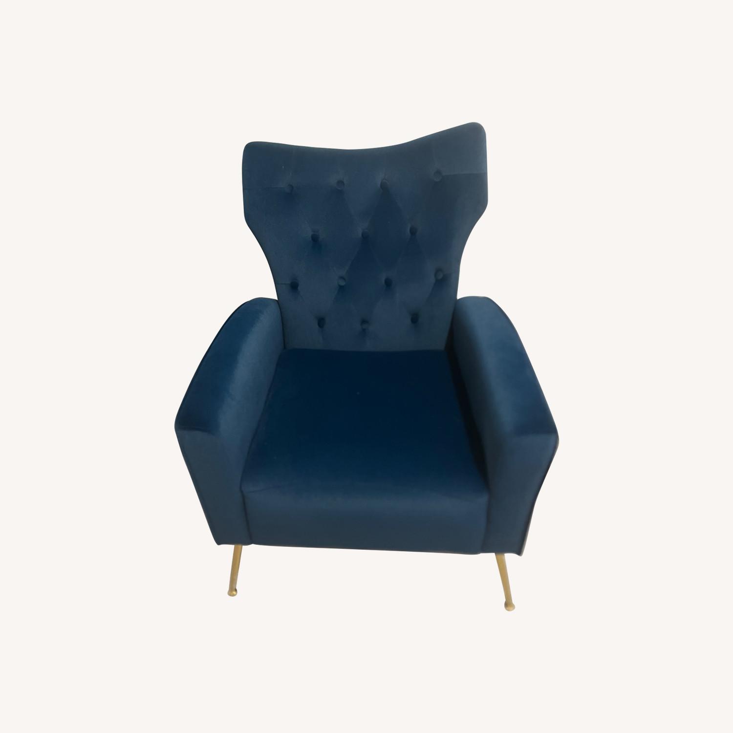 Classic Home Milana Blue Velvet Armchair - image-0