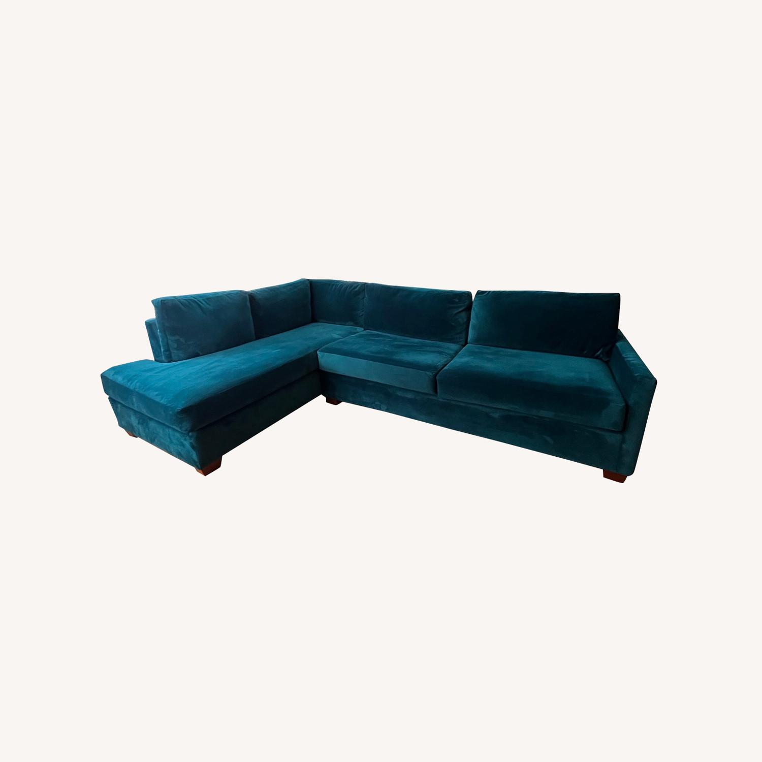 Apt2b Tuxedo Velvet Sectional With Sleeper - image-0