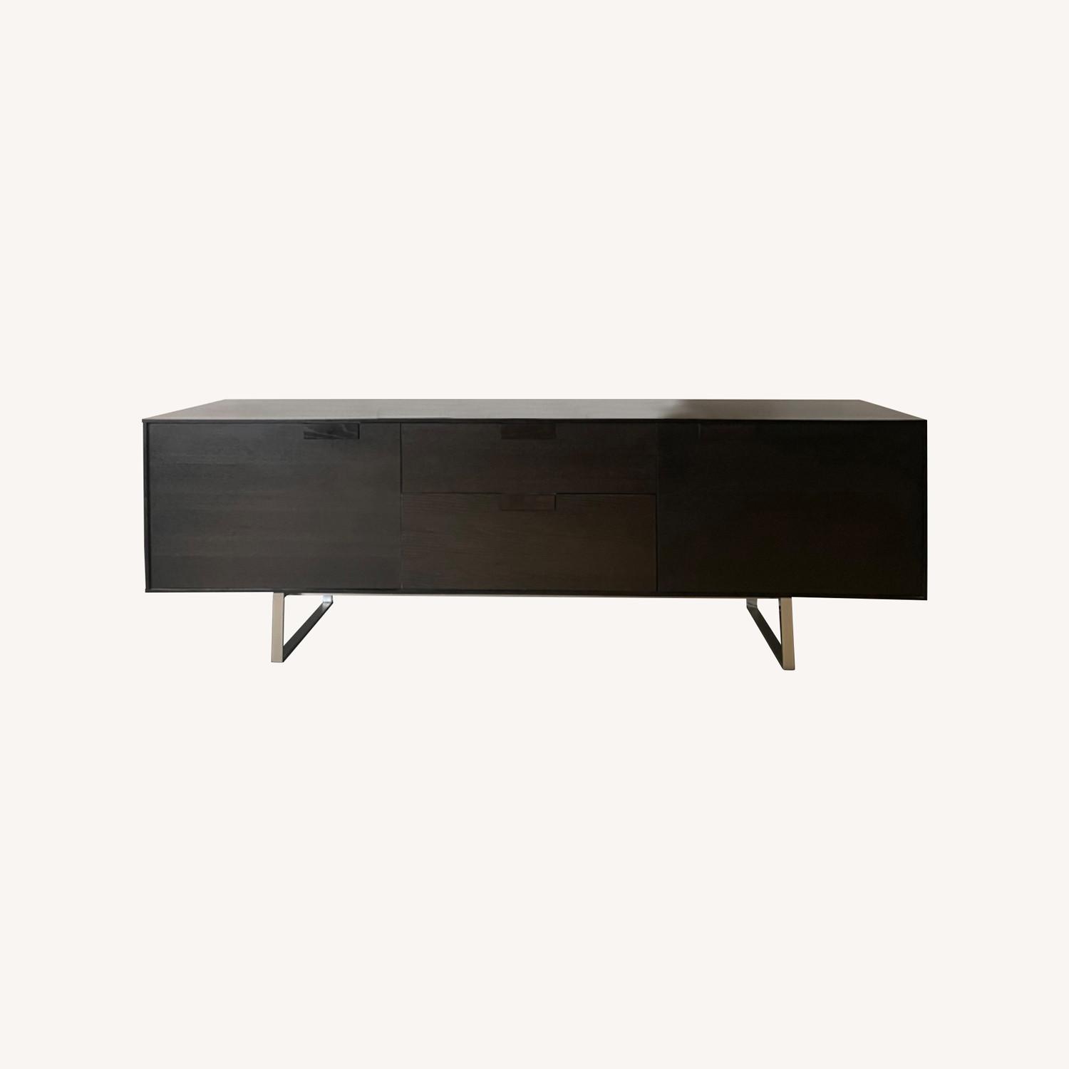 Modern Brands Black Wooden Modern Media Console with Storage AptDeco