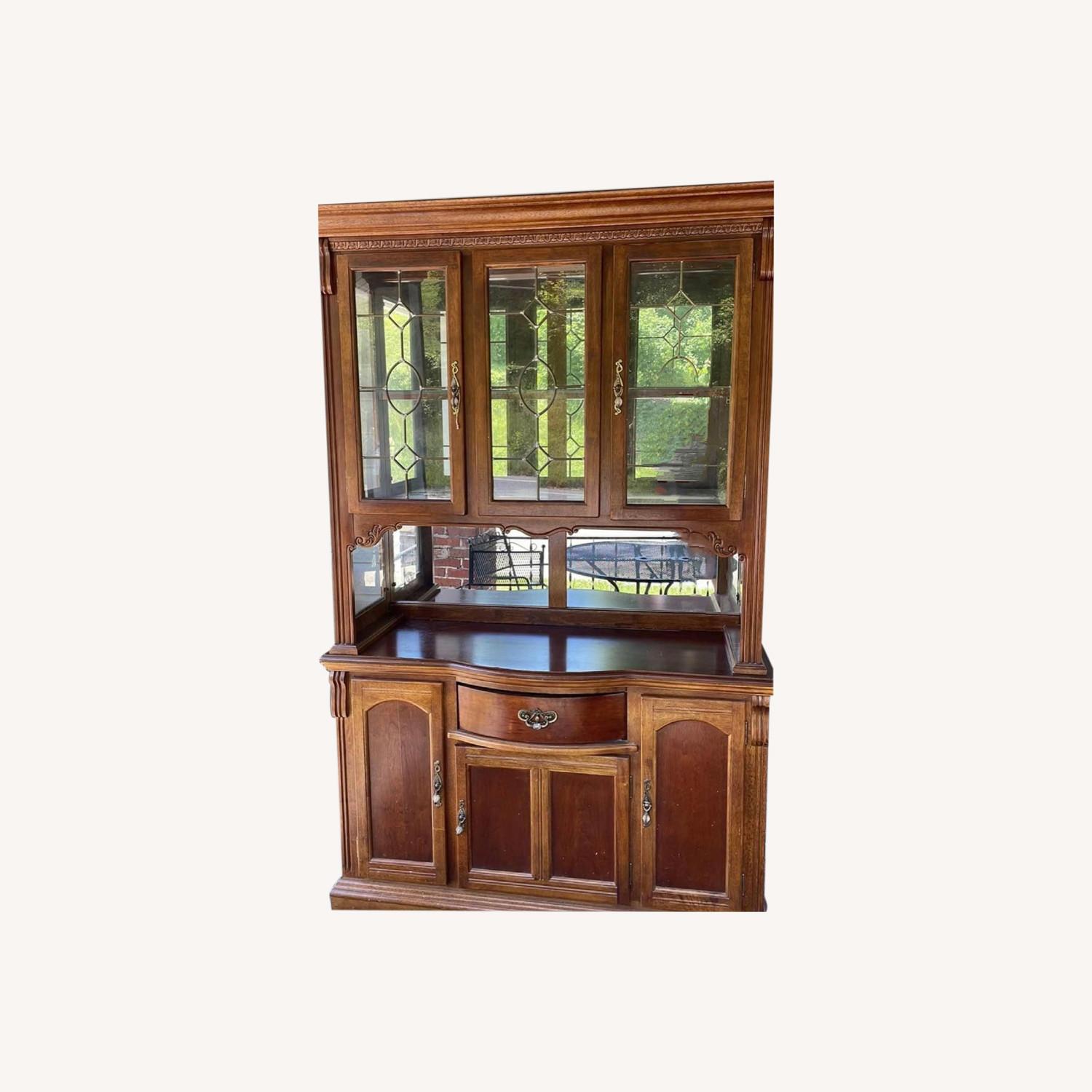 Cherry Wood China Cabinet/Hutch - image-0