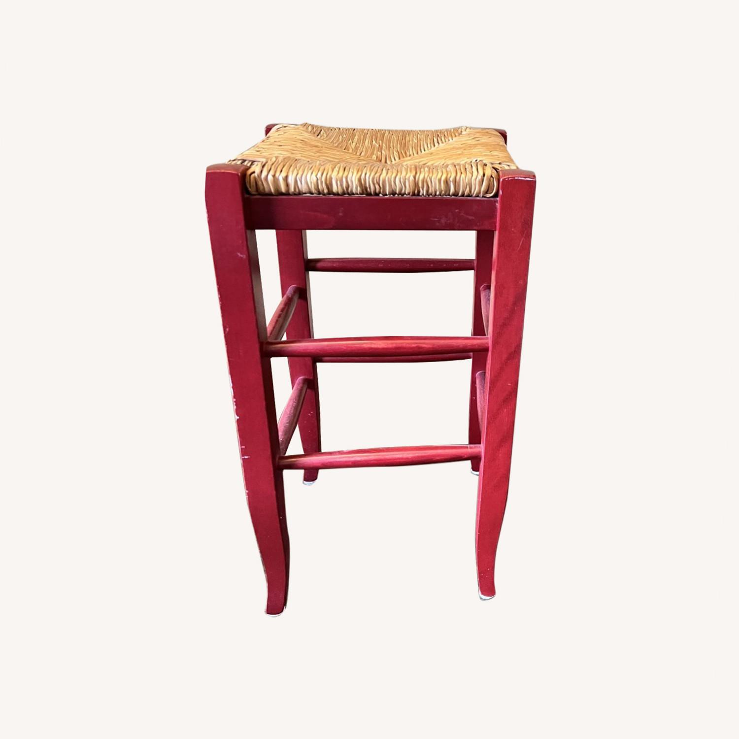 Pottery Barn Farmhouse Red Counter Stools AptDeco