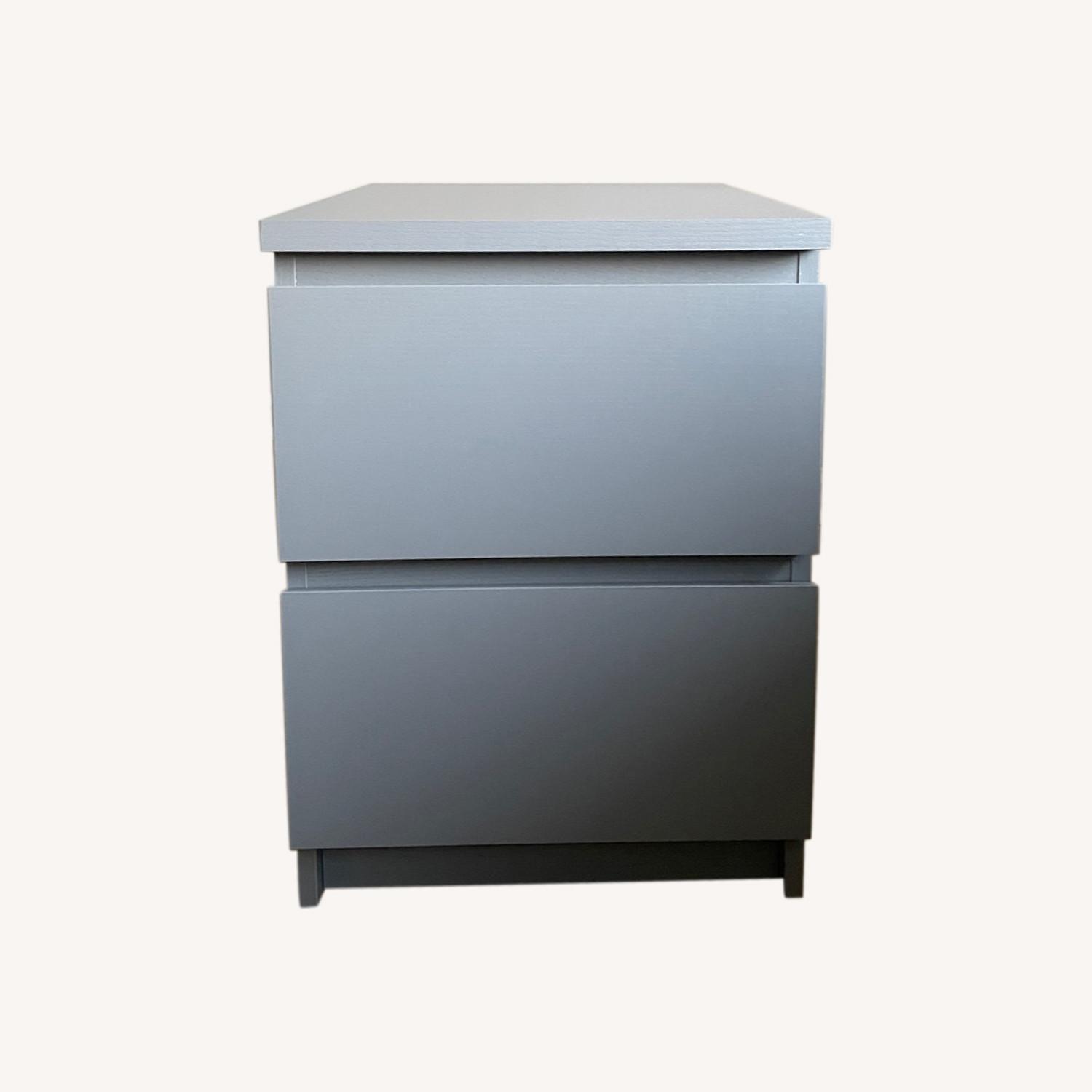 IKEA MALM 2 Drawer Chest Gray Stained 15 3/4x21 5/8 " - image-0