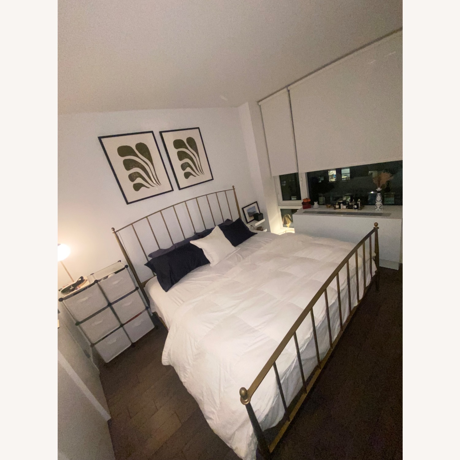 Crate & Barrel Mason Brass King Bed - image-10