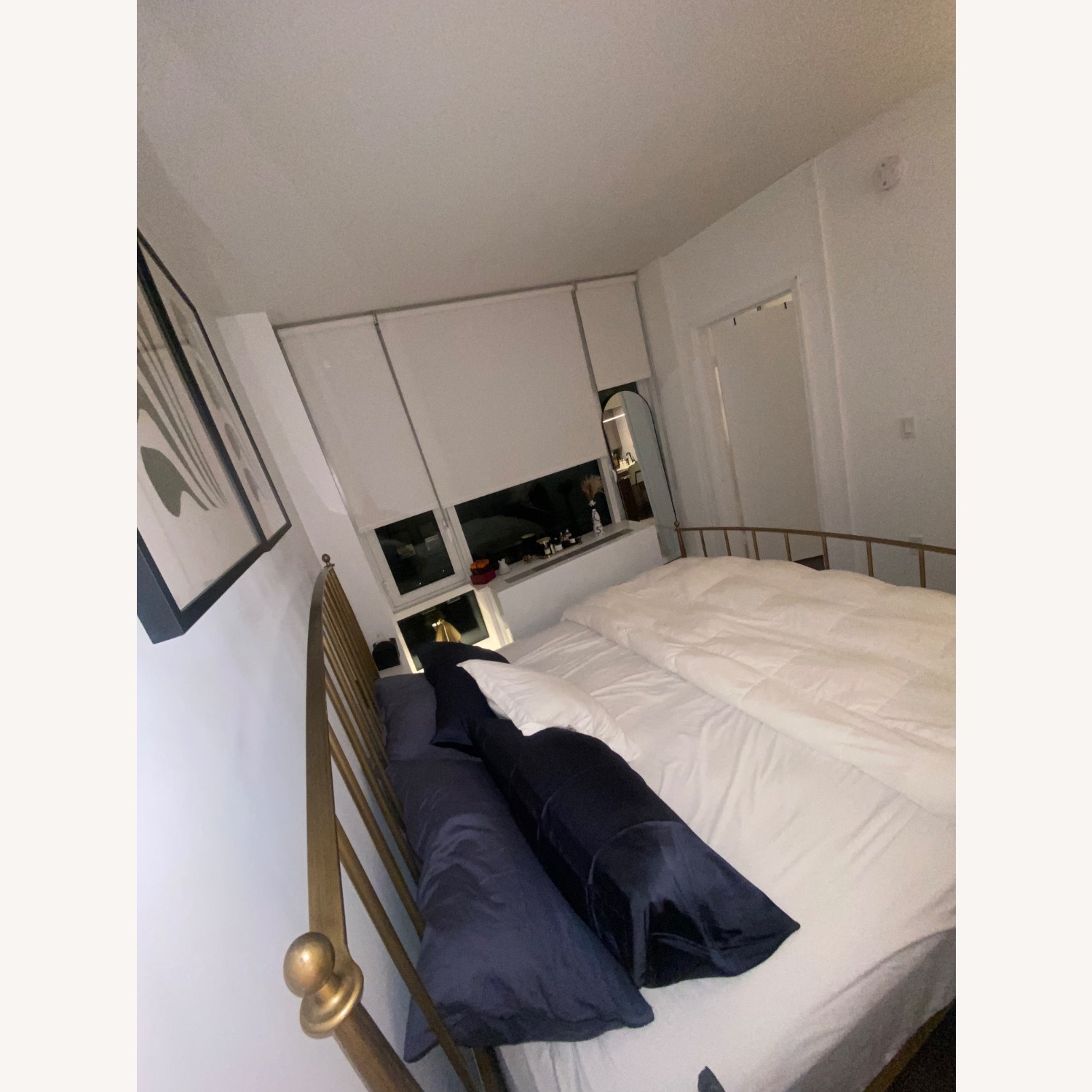 Crate & Barrel Mason Brass King Bed - image-9