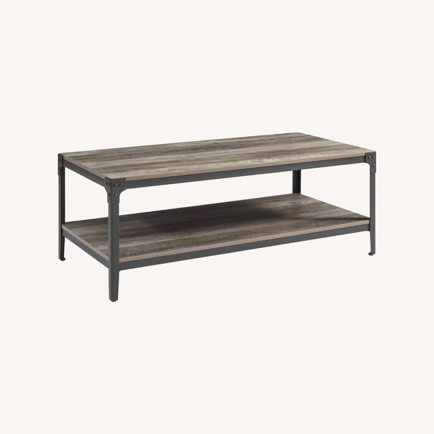 Grey Wash Coffee Table With Shelf - image-0