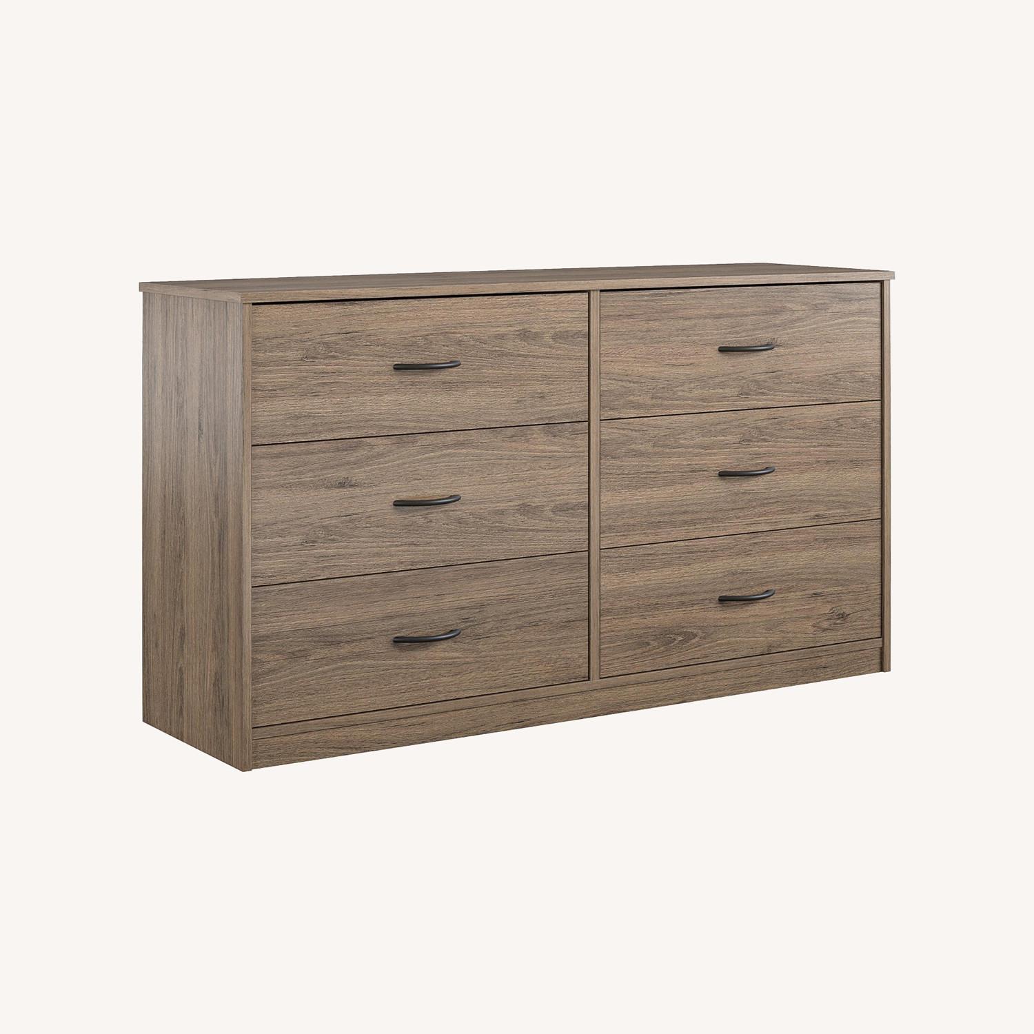 Walmart 6 Drawer Dresser Rustic Oak Finish - image-0