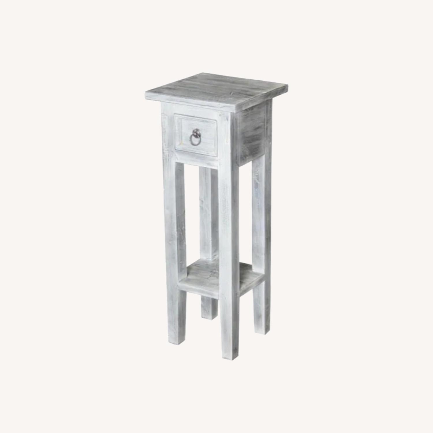 Home Depot Small White Wash End Tables AptDeco