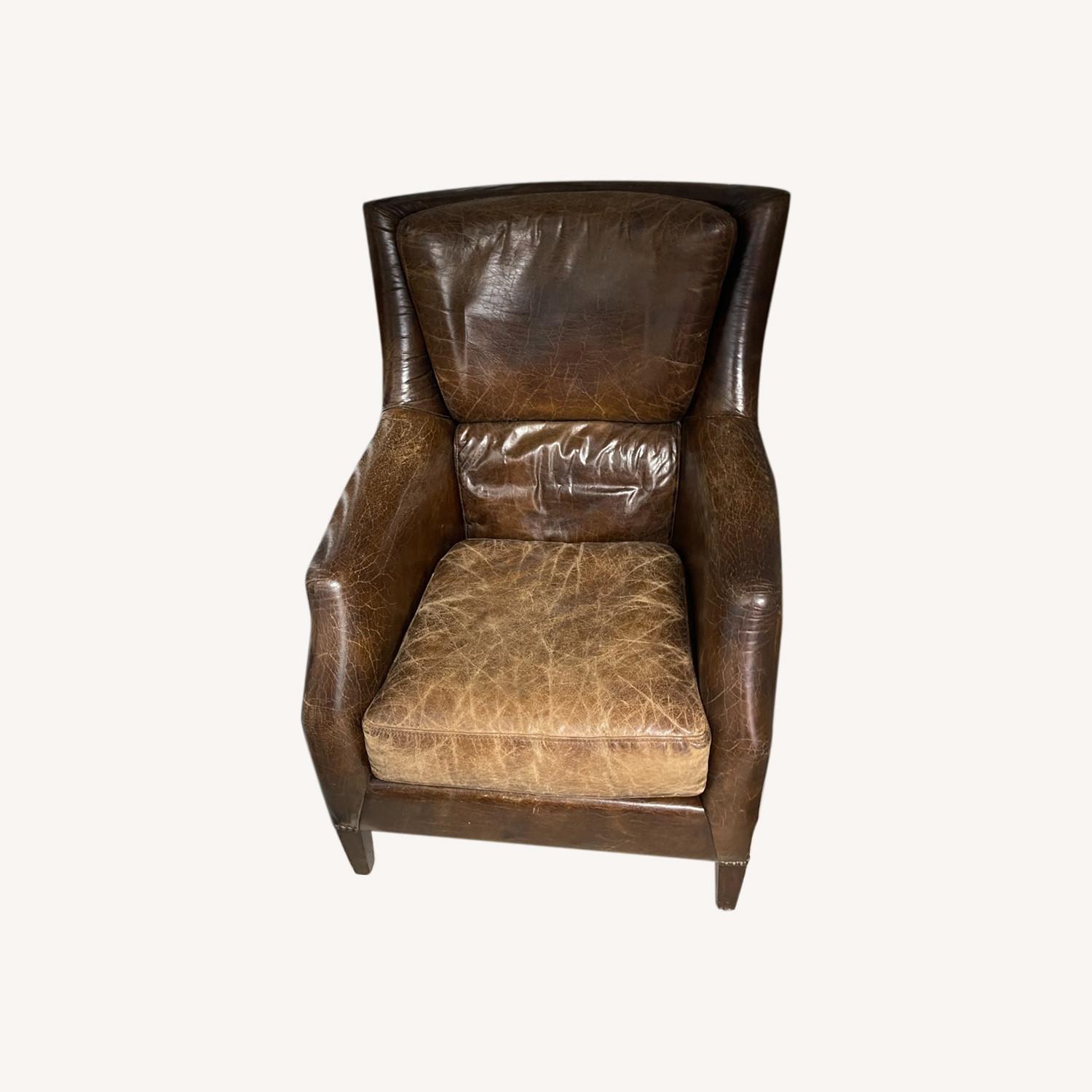 ABC Carpet and Home Brown Leather Armchair - image-0