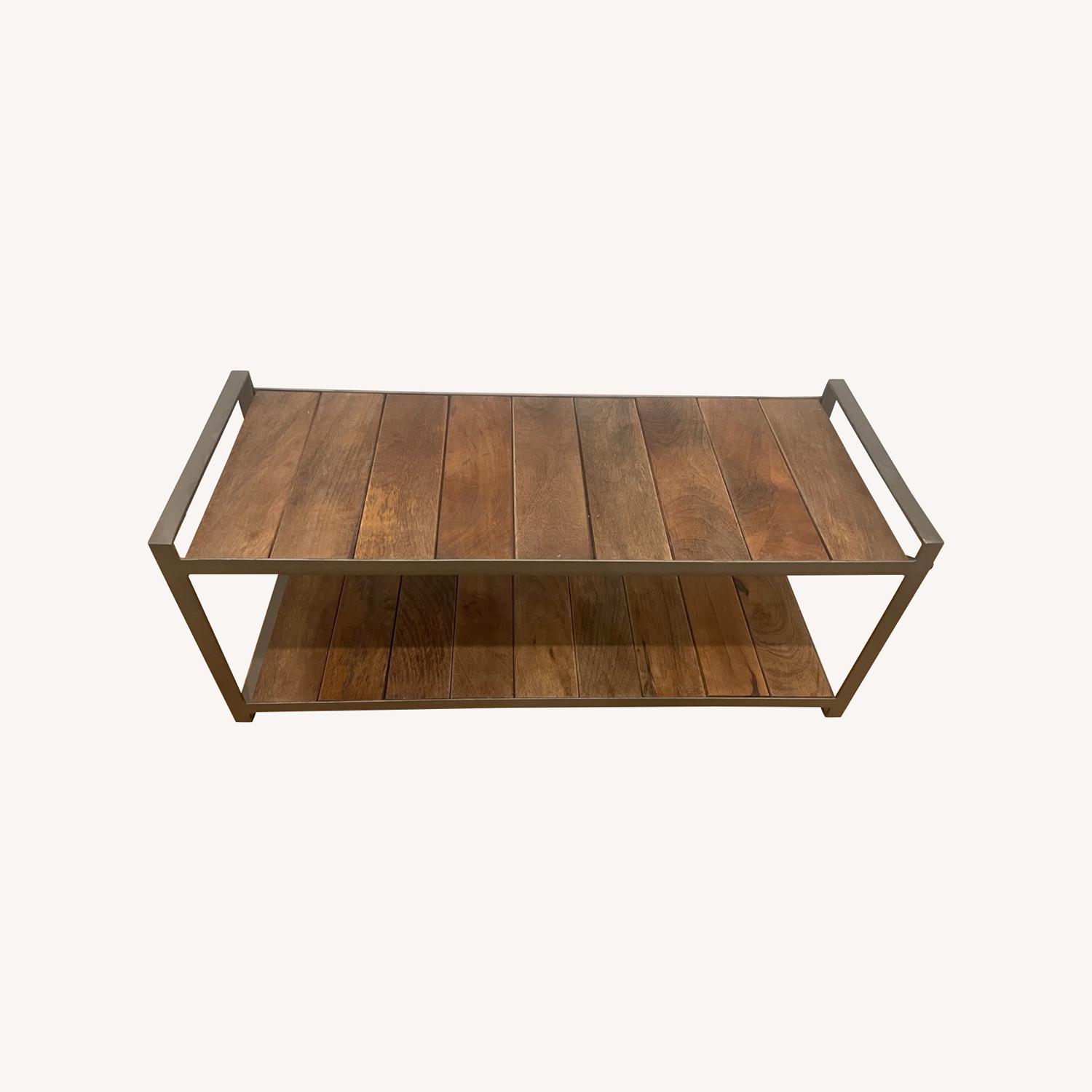 West Elm Industrial Wood & Metal Shoe Rack - image-0