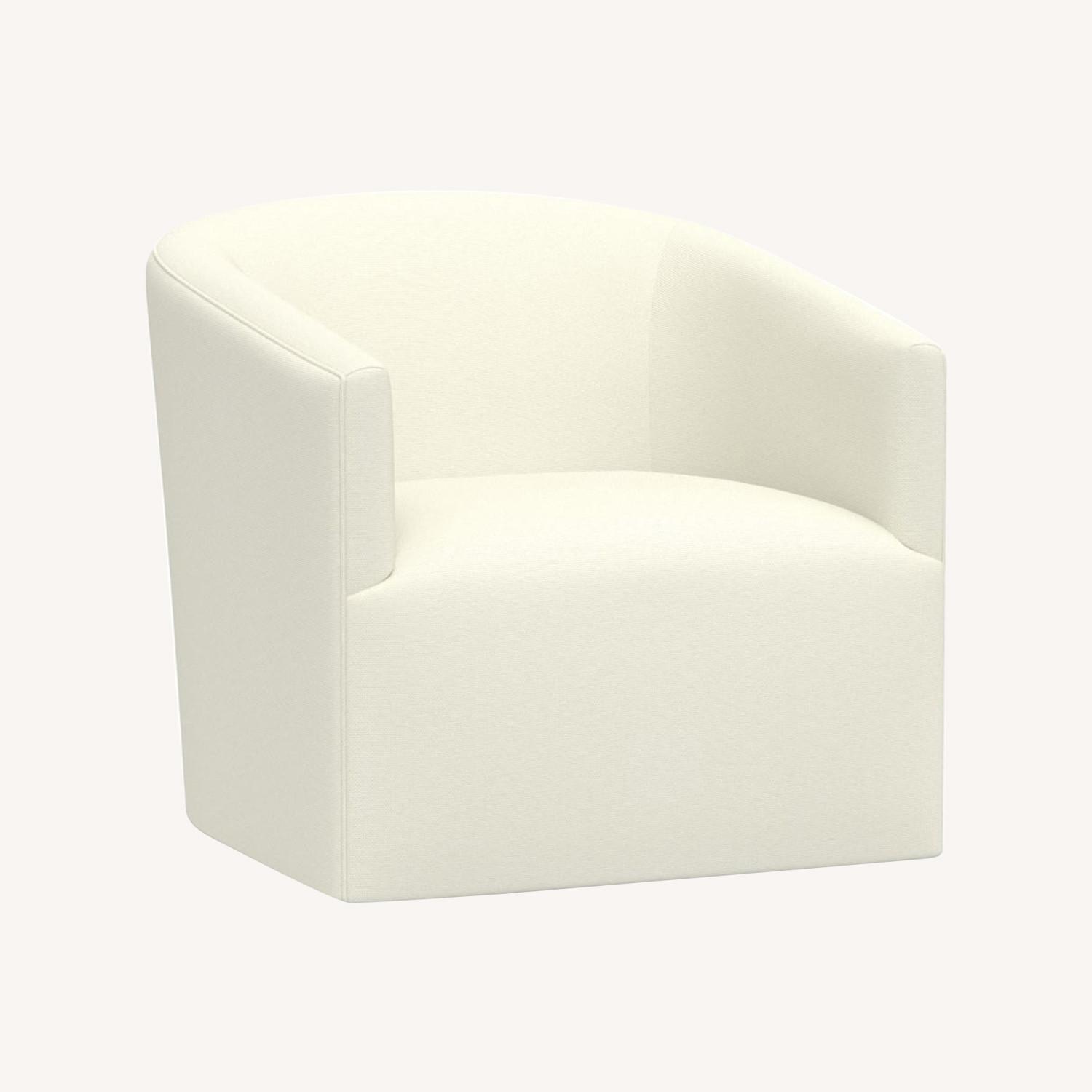 Pottery Barn Baldwin Upholstered Swivel Armchair - image-0