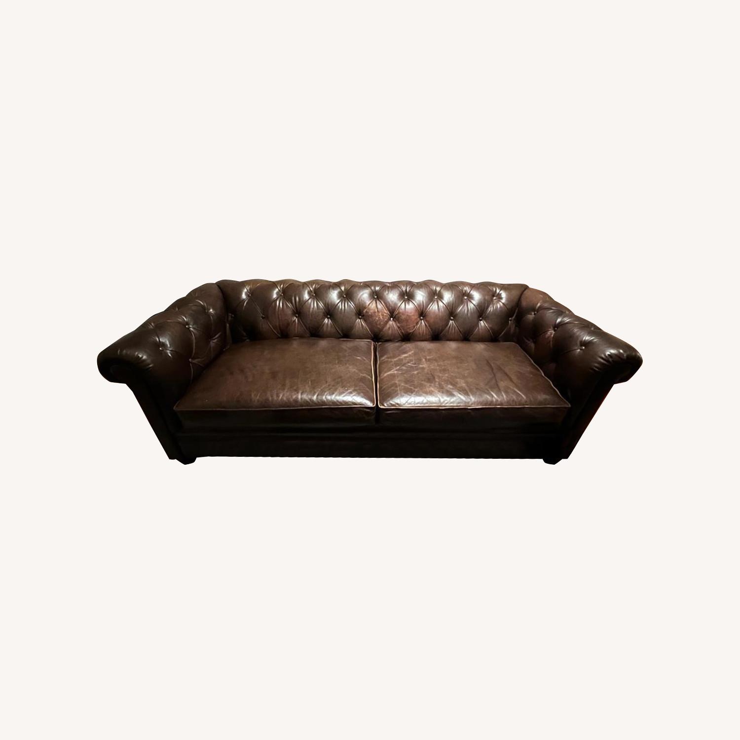 Pottery Barn Chesterfield Leather Sofa - image-0