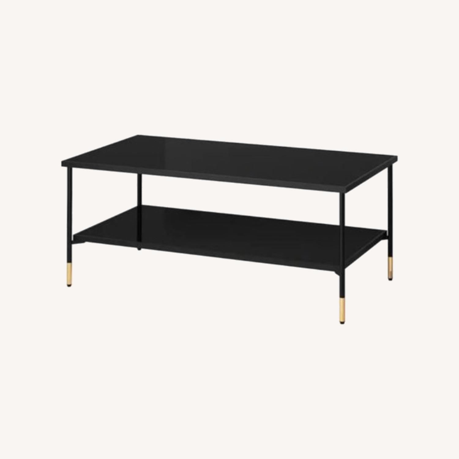 IKEA Black Glass Table AptDeco