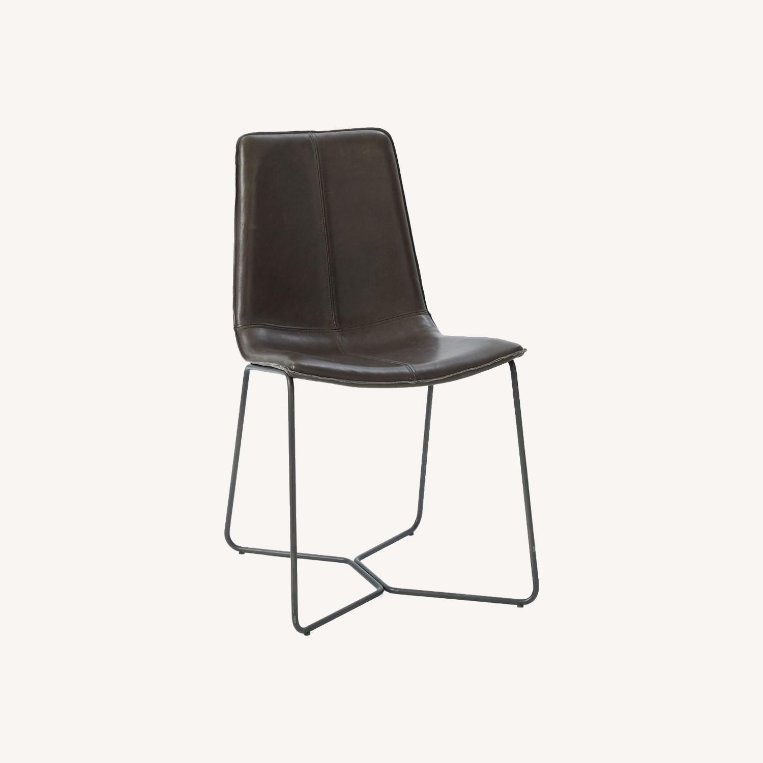 West Elm Slope Leather Dining Chair (Set of 2) - image-0