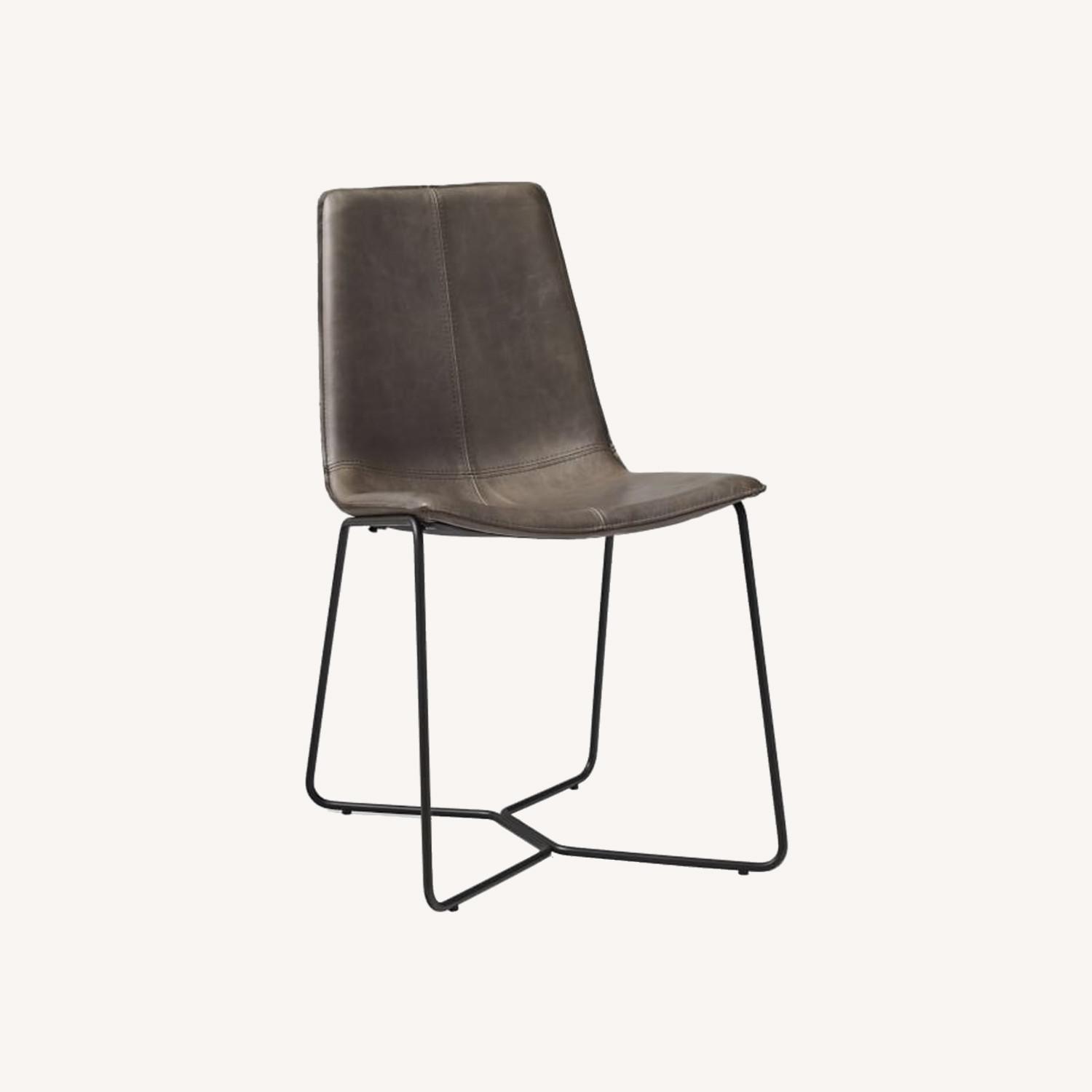 West Elm Slope Leather Dining Chair (Set of 2) - image-0