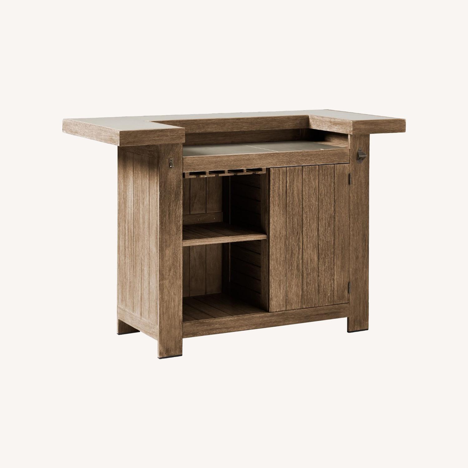 West Elm Portside Outdoor Grand Bar With Concrete Top AptDeco