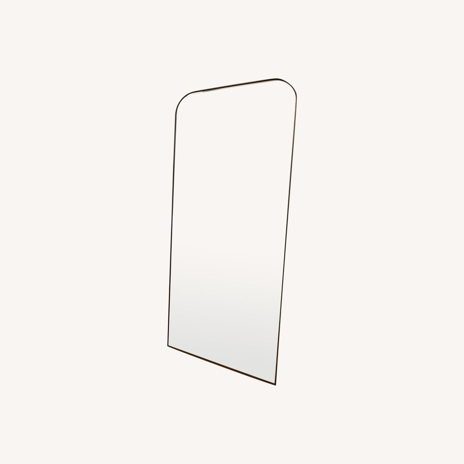 Crate & Barrel Brass Edge Arched Floor Mirror AptDeco