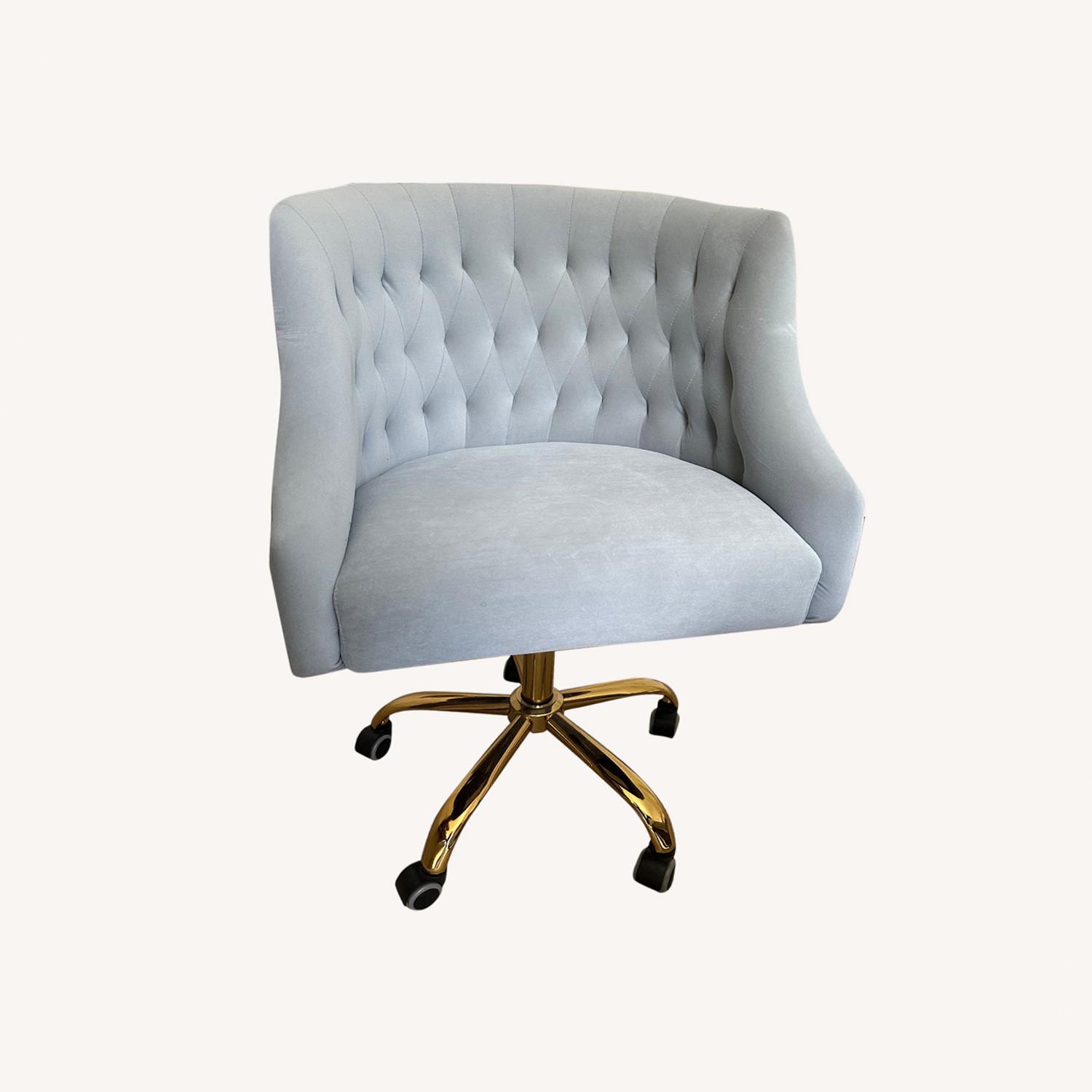 Wayfair Louise Velvet Hand-Curated Task Chair in Gray - image-0