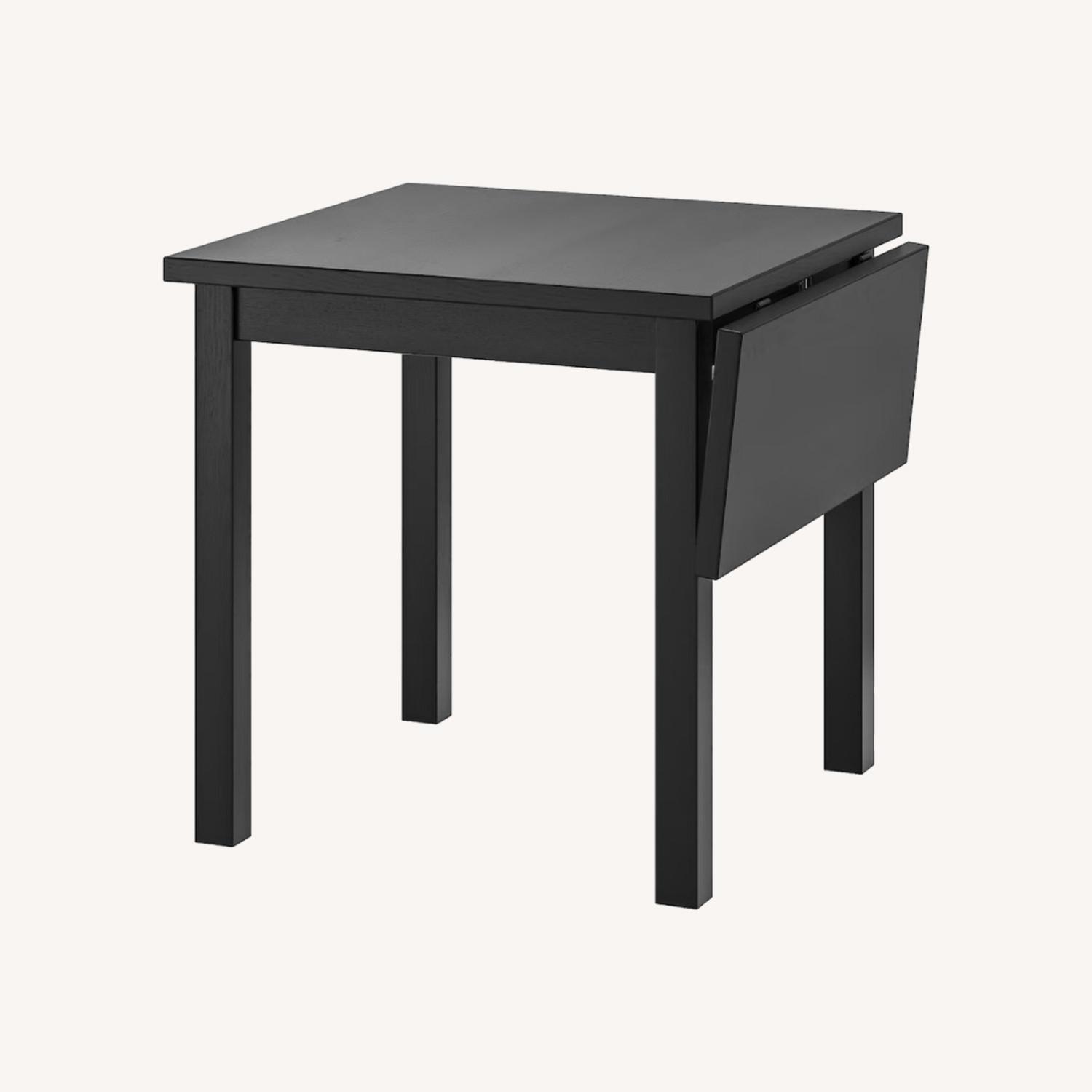 IKEA Black Table with Drop Leaf AptDeco