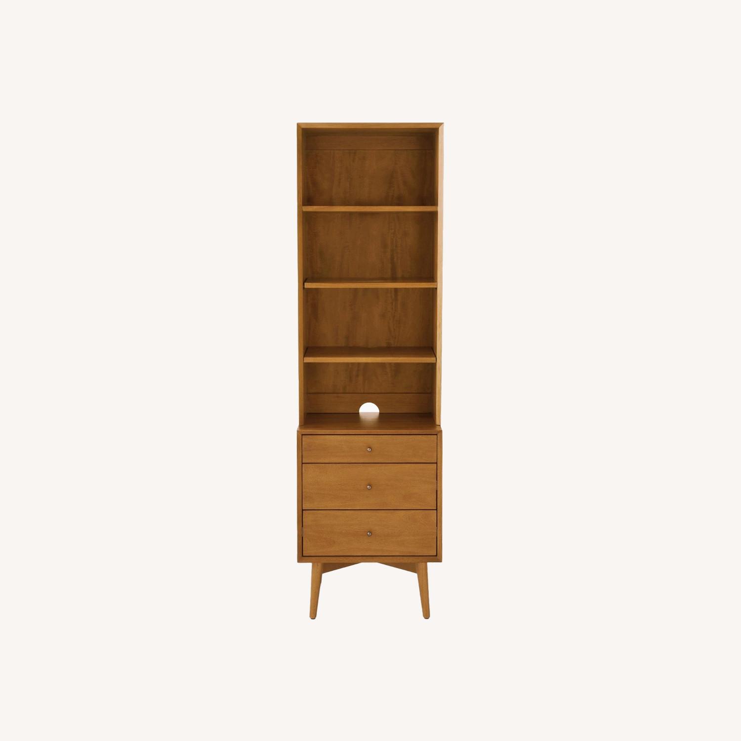 West Elm MidCentury Narrow Bookcase With Closed Storage AptDeco