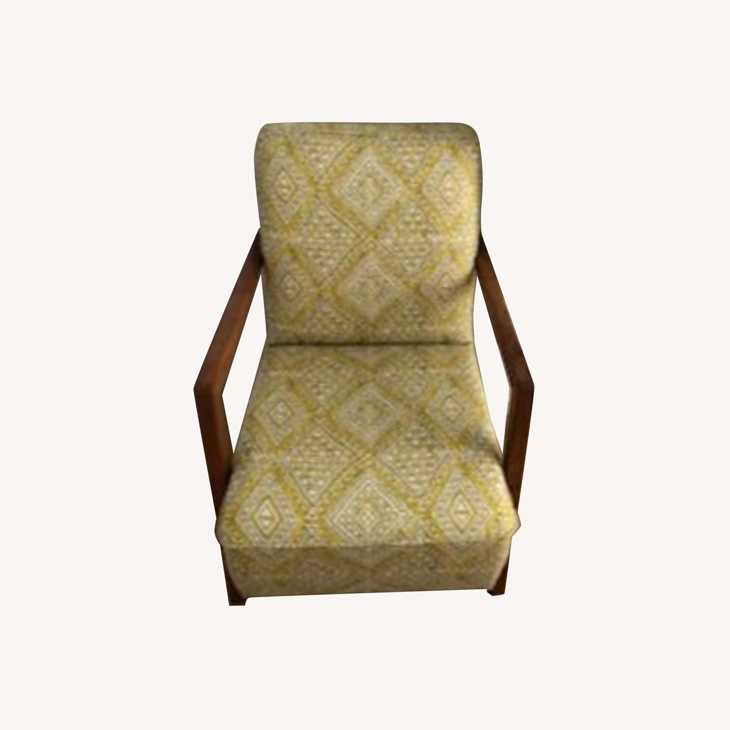 Japanese Design Armchair with matching Ottoman - image-0