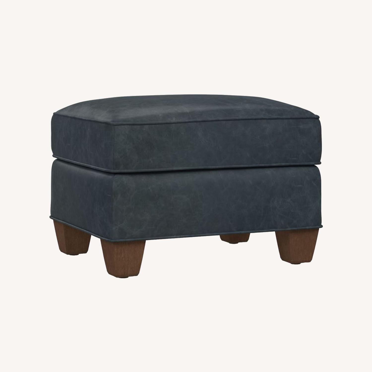 Pottery Barn Irving Leather Storage Ottoman - image-0