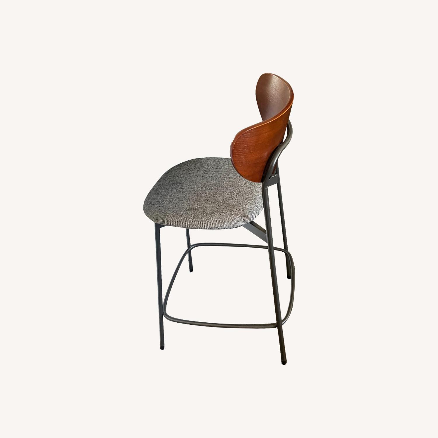 West Elm Modern Petal Wood Upholstered Counter Stool AptDeco