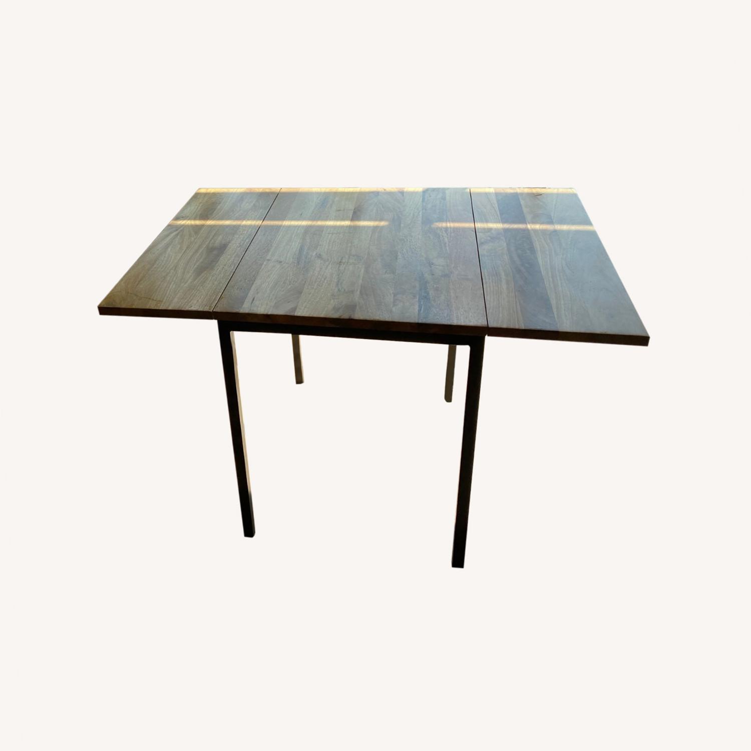 West Elm Box Frame Drop Leaf Expandable Table - image-0