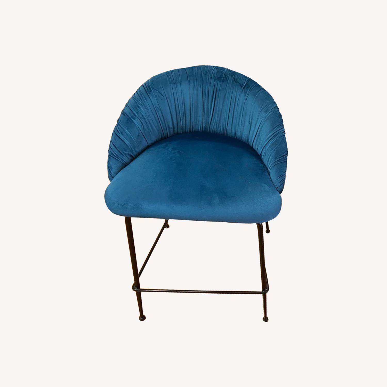 26" Blue Set of 2 Counter Height Barstools - image-0